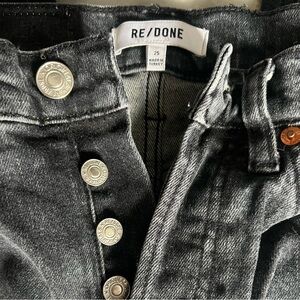 RE/DONE 90S HIGH RISE ANKLE CROP STONED NOIR 25 $265 NEW WITH TAGS